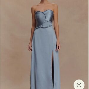 Meshki Larissa Satin Frosted Blue Dress